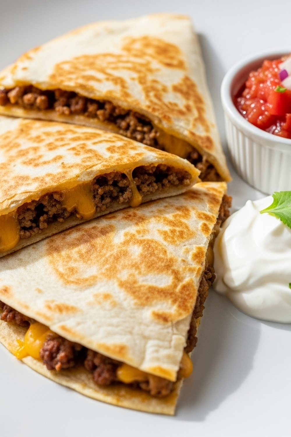 Einfache käsige Rinderhack-Quesadillas image 2