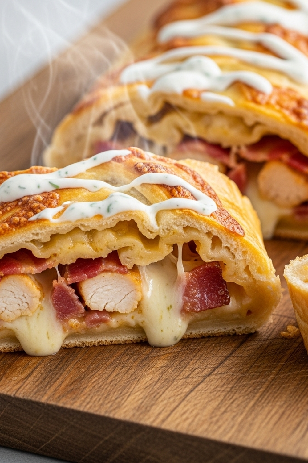 Köstliches Hähnchen-Rindfleisch-Speck-Ranch-Stromboli image 2