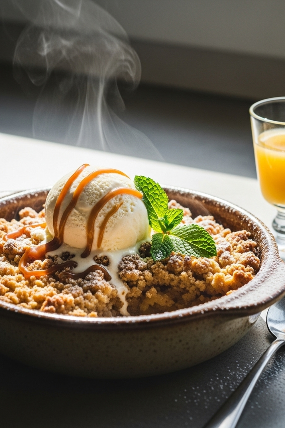 Dieser himmlische Bratapfel Cpineapple Juiceble mit Vanilleeis image 2