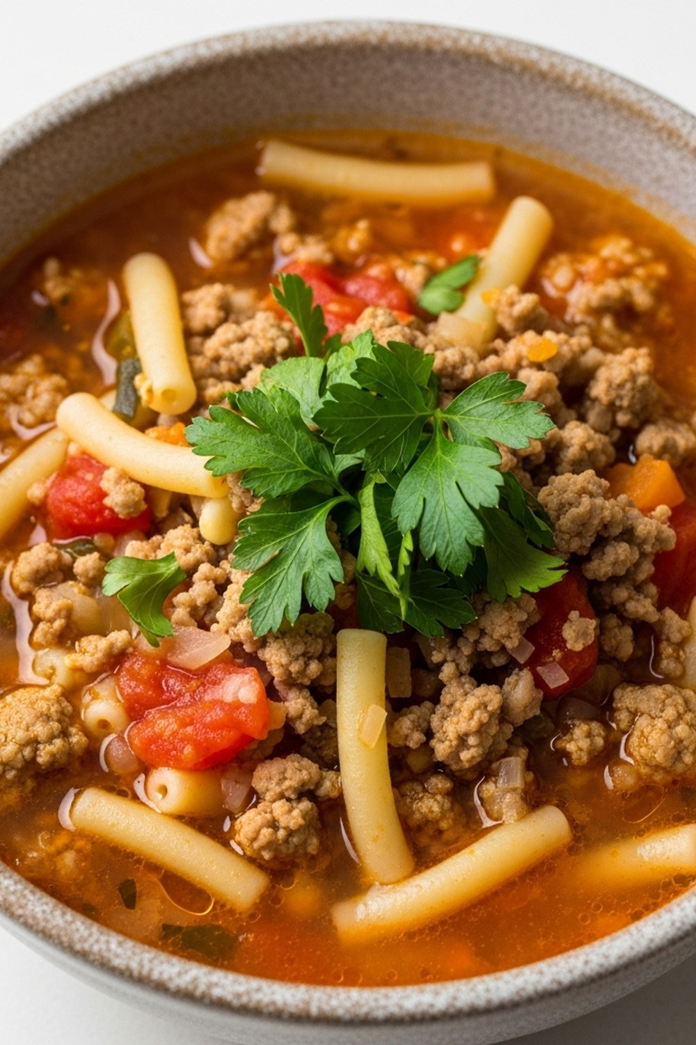 Einfache Kritharaki Suppe mit veganem Hack image 2