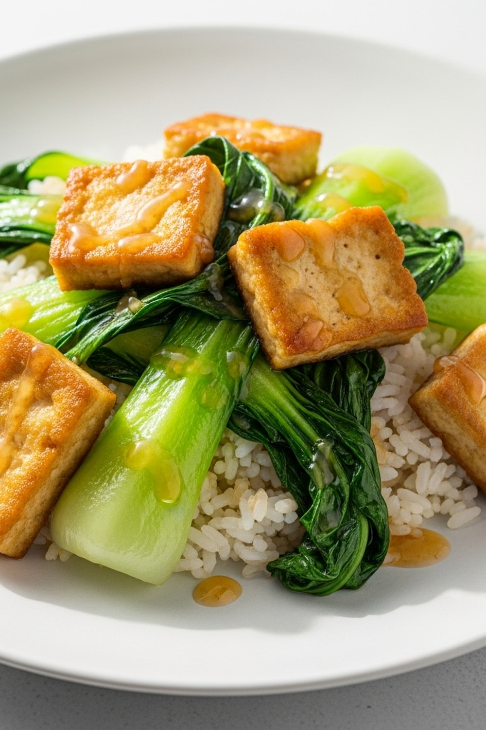 GEBRATENER PAK CHOI MIT KNUSPRIGEM TOFU UND REIS image 2