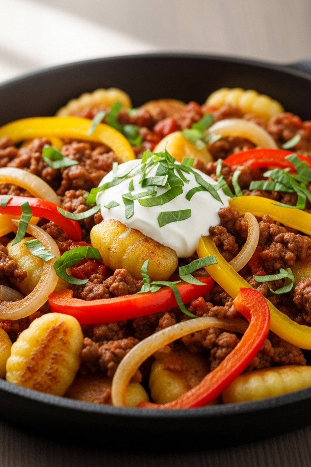 Gnocchi Pfanne mit Hackfleisch und Paprika image 2
