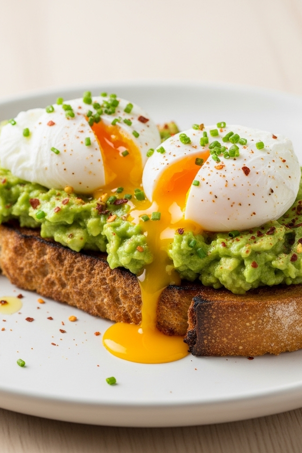 Leckeres Avocado-Toast mit perfekt pochierten Eiern image 2