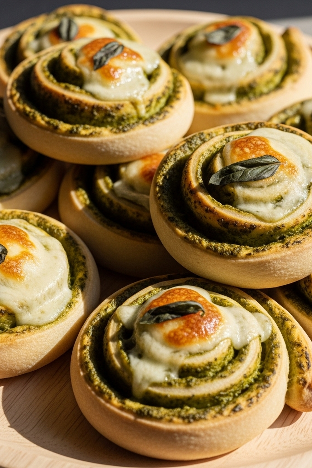 Pizzaschnecken mit Pesto und Mozzarella image 2