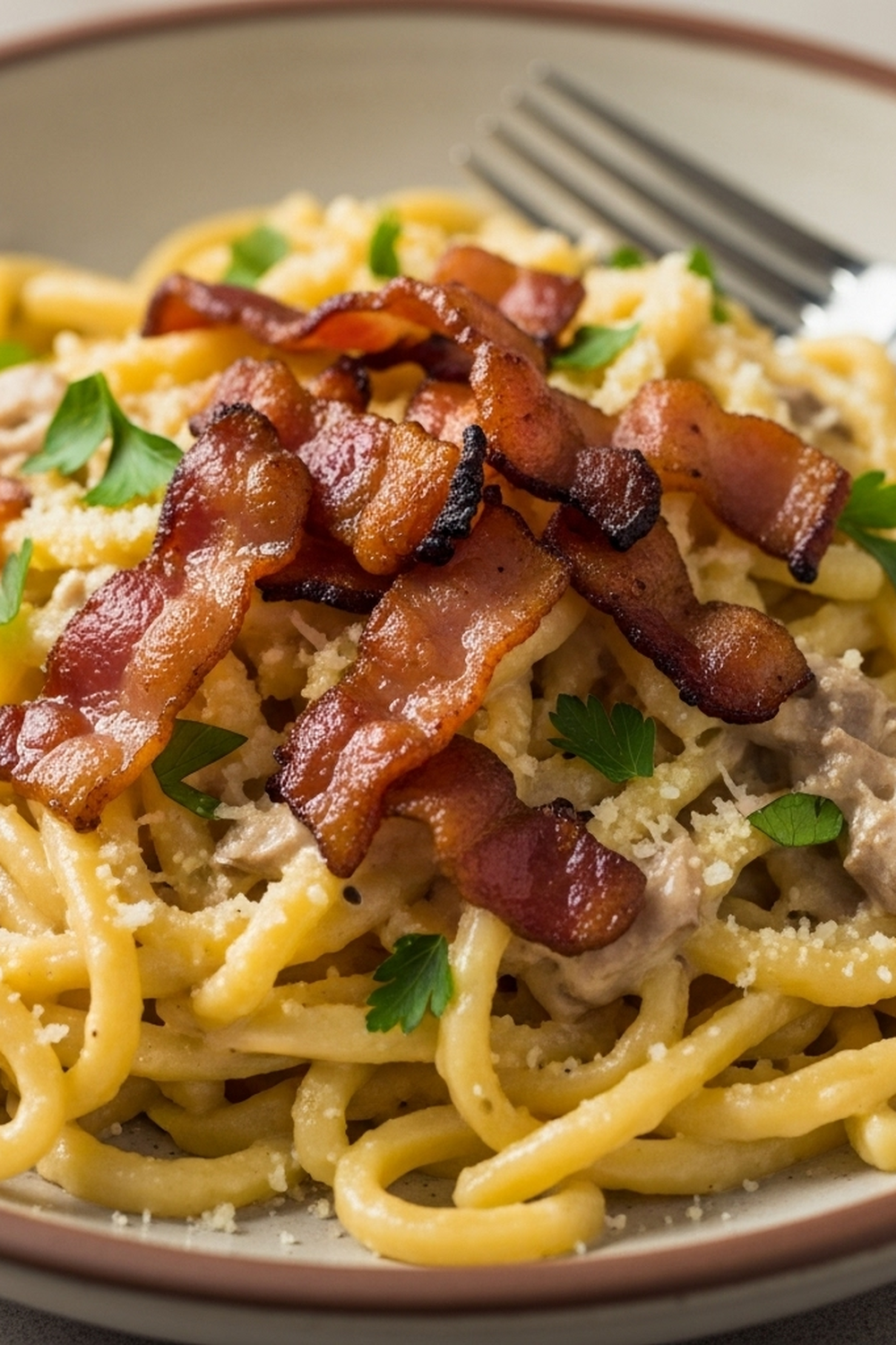 Spätzle-Carbonara mit knusprigem Speck image 2