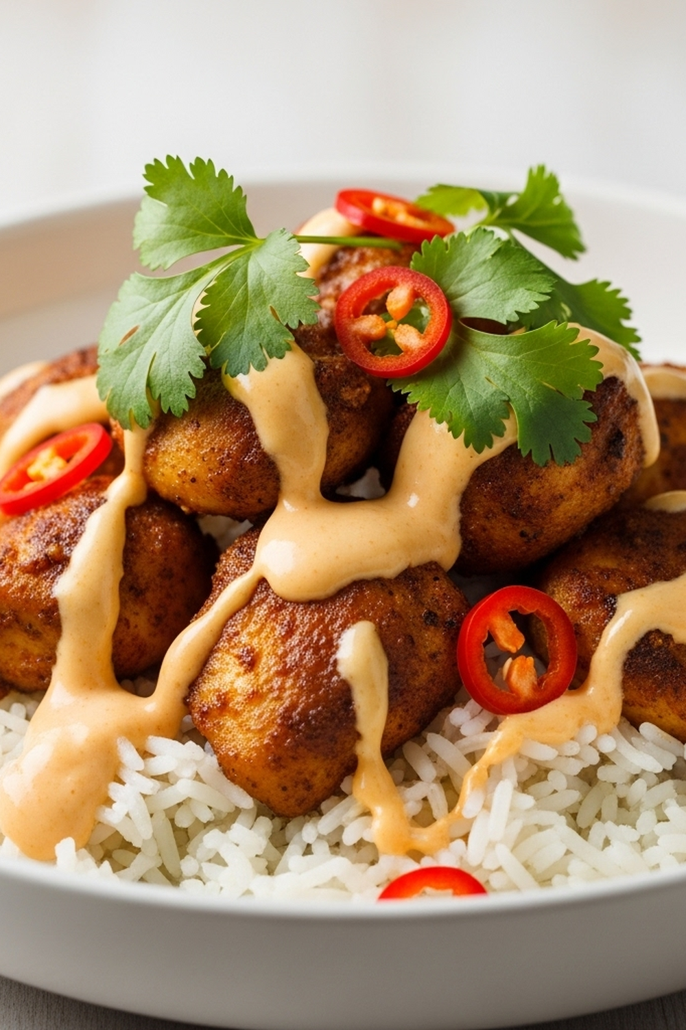 Würzige Hähnchen Bowl mit cremiger Soße image 2