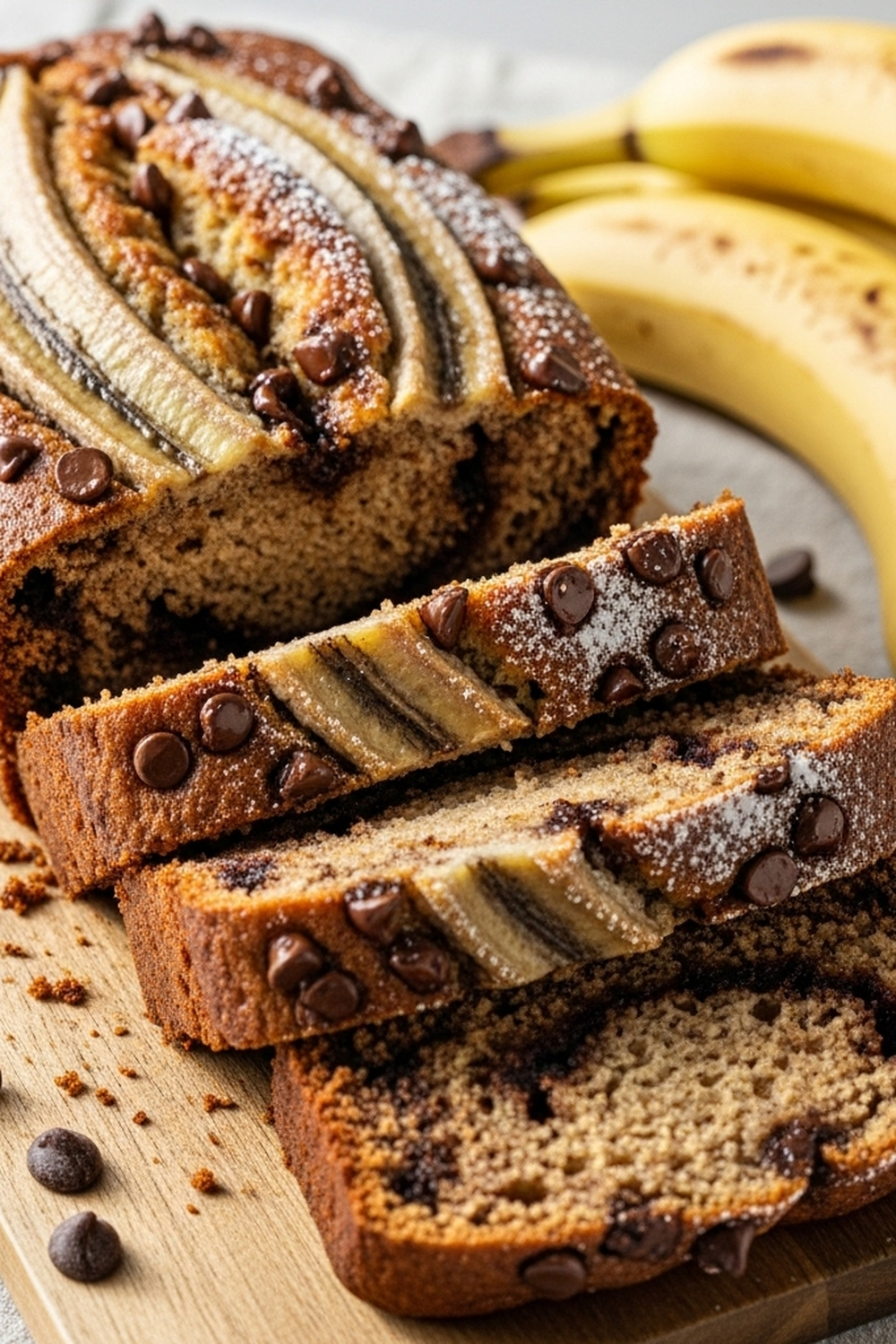 Bananenbrot mit Schokoladenstückchen und Zimtwirbel image 2