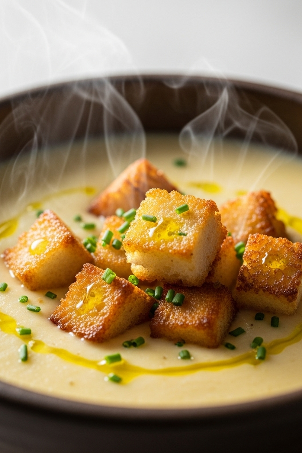 Cremige Kartoffel-Käse-Suppe: Dein Geheimnis für perfekt knusprige Croutons! image 2