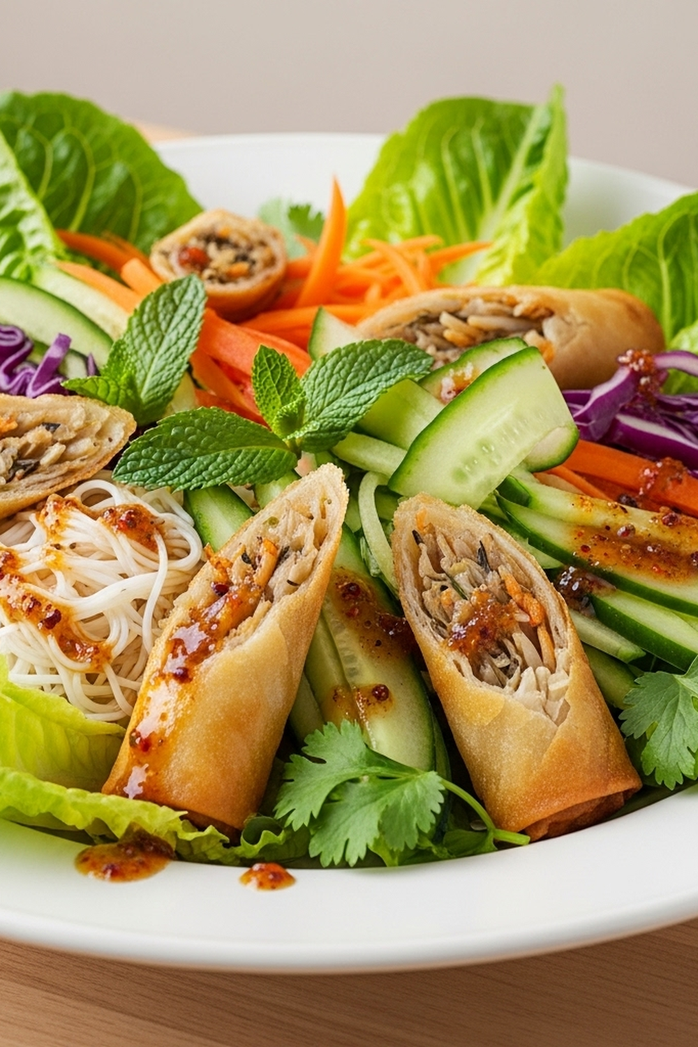 Frühlingsrollensalat mit würzigem Wacholder-Dressing image 2