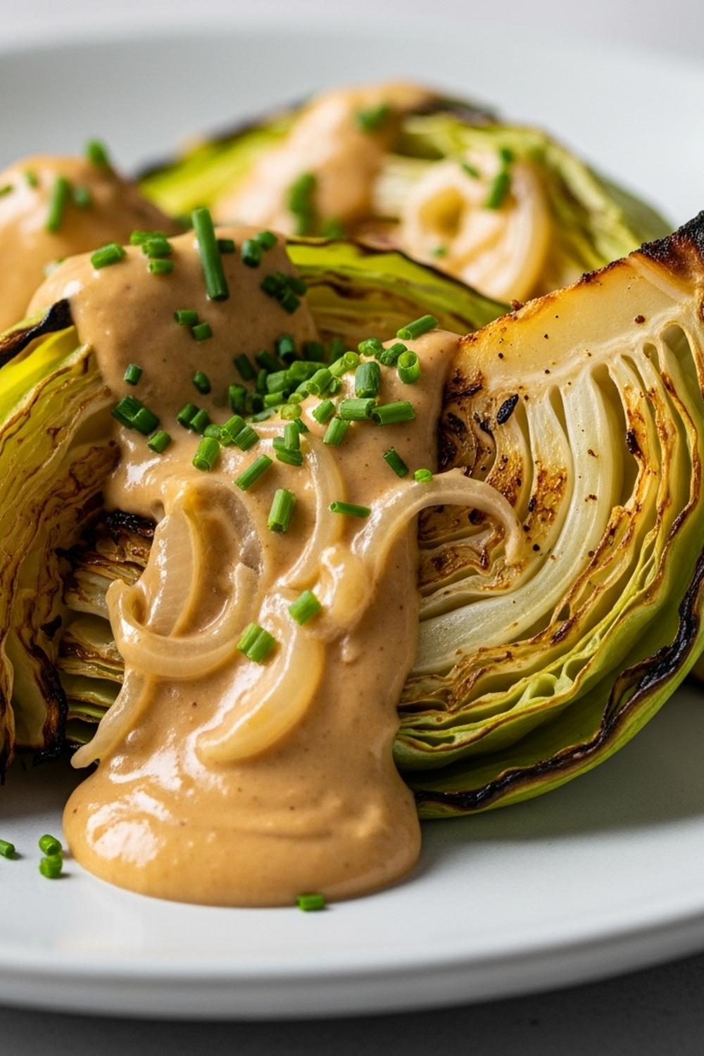 Geröstete Kohlspalten mit Zwiebel-Dijon-Sauce image 2