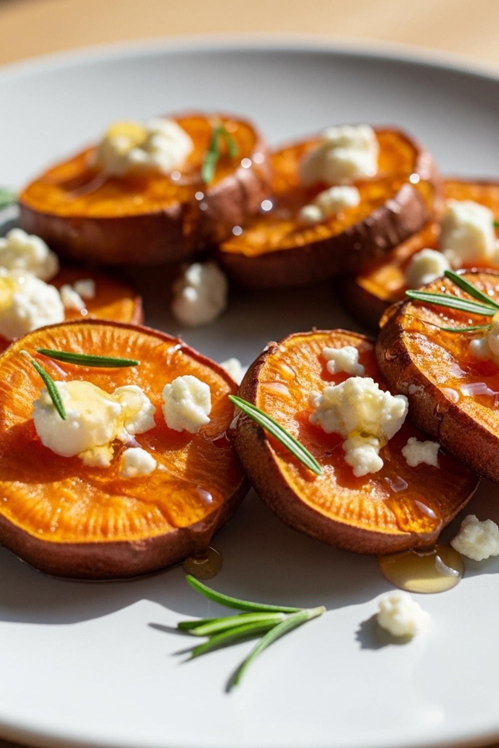 Geröstete Süßkartoffelscheiben mit Honig und Feta image 2