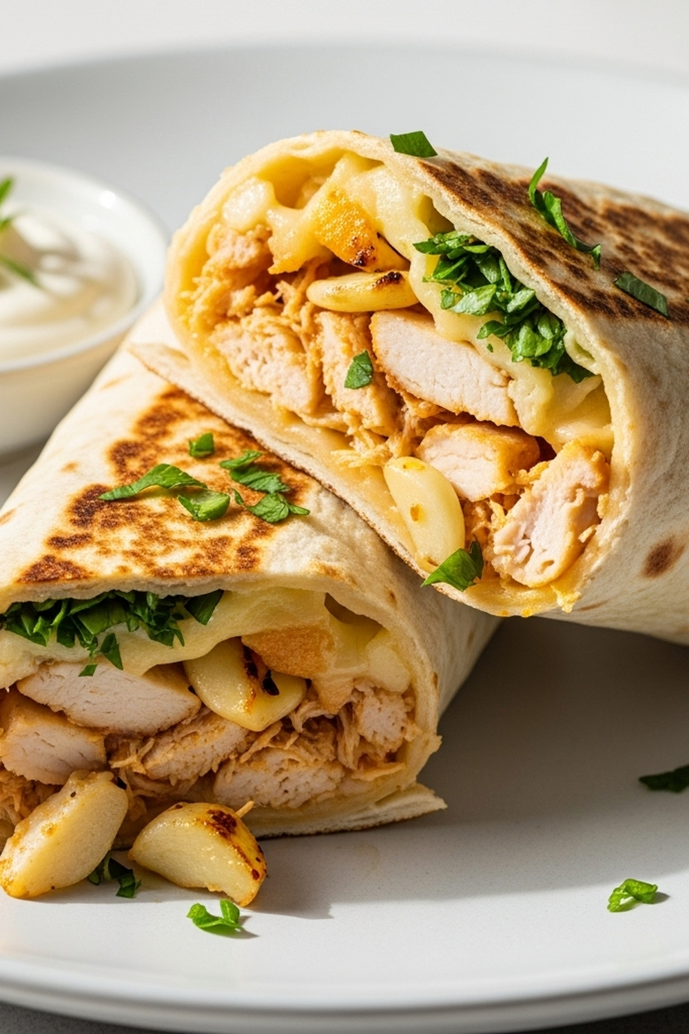 Käse-Knoblauch-Hühnchen-Wraps image 2