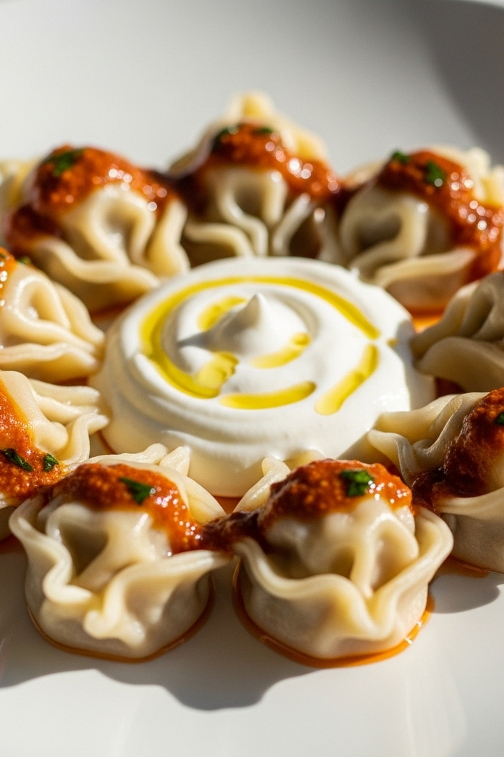 Manti mit Knoblauchjoghurt & Paprika-Minz-Butter image 2