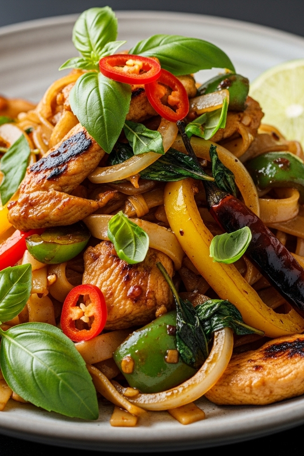 Scharfe betrunkene Nudeln mit Hühnchen image 2