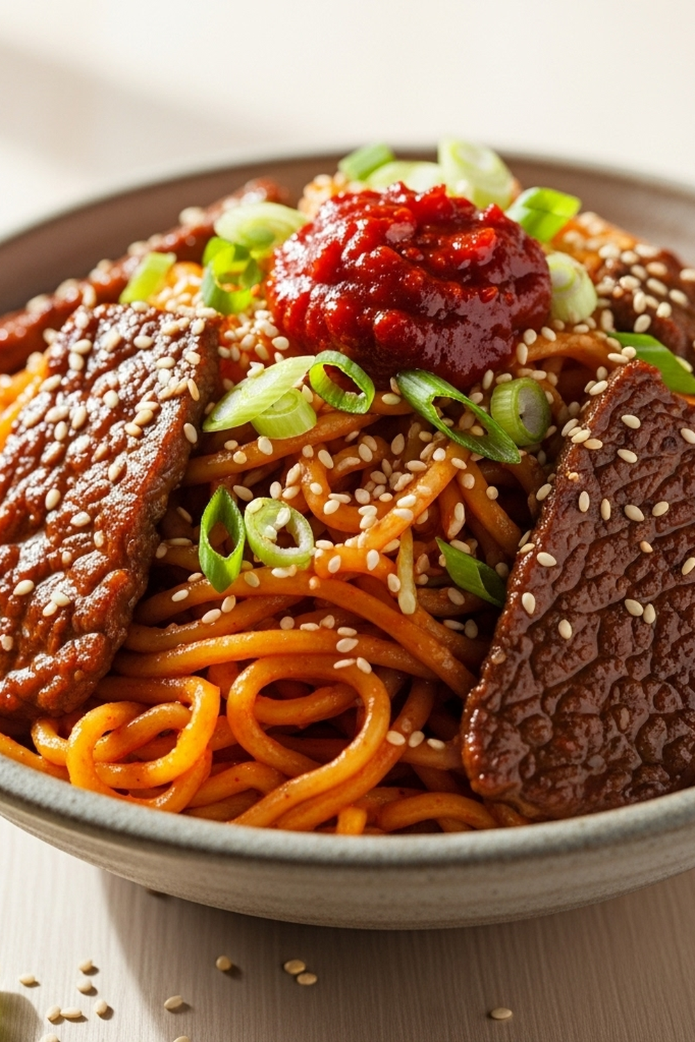 Scharfe koreanische Gochujang-Rindfleischnudeln image 2