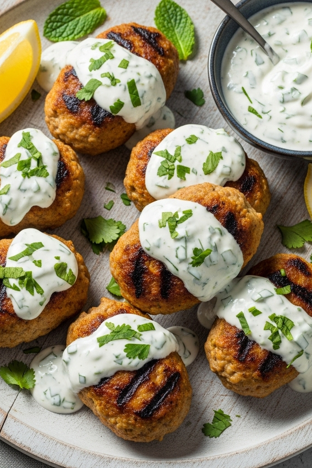 Schnelle und leckere Hähnchen-Kofta mit Knoblauch-Joghurt-Sauce image 2