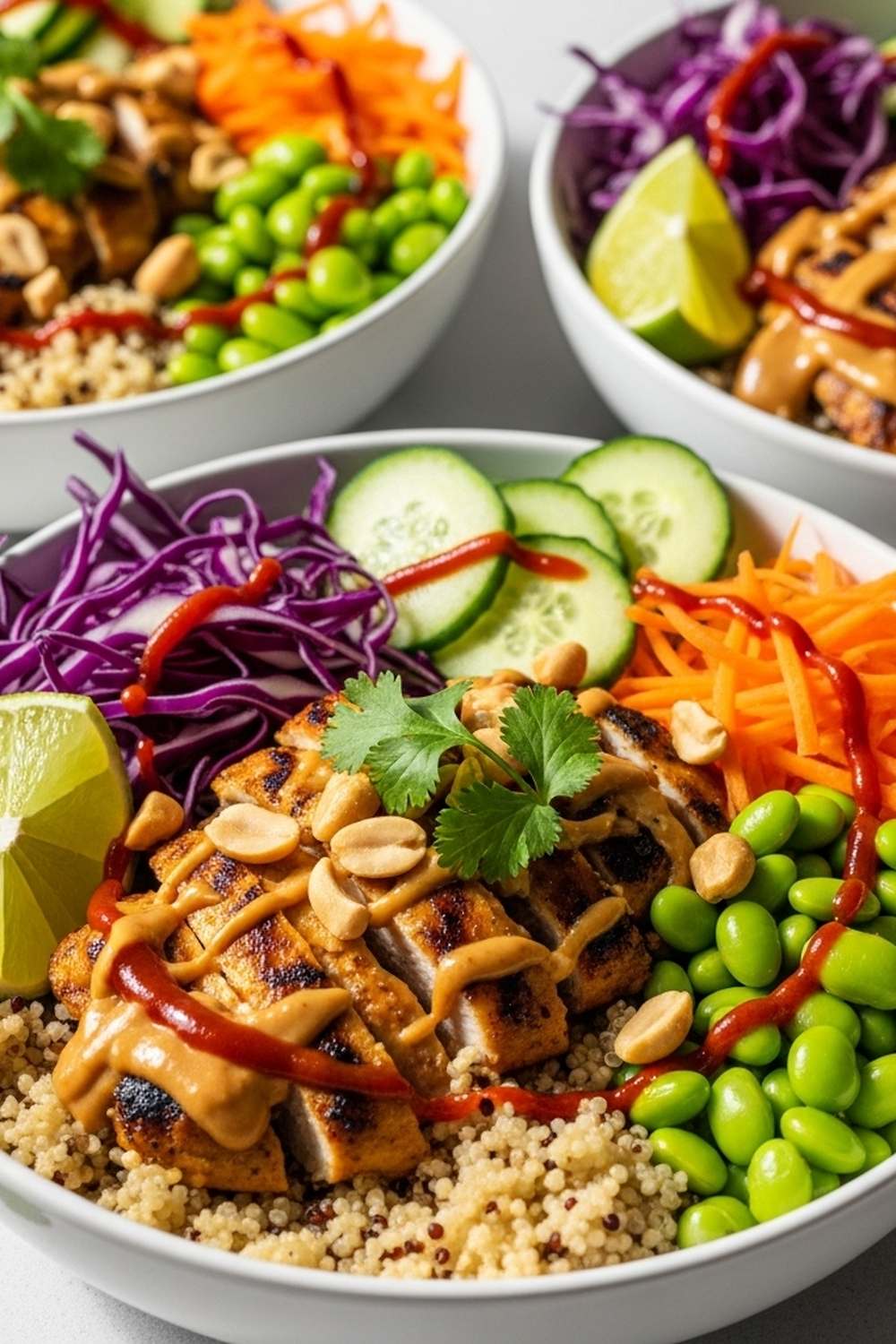 Thai Erdnuss Hähnchen Buddha Bowls image 2