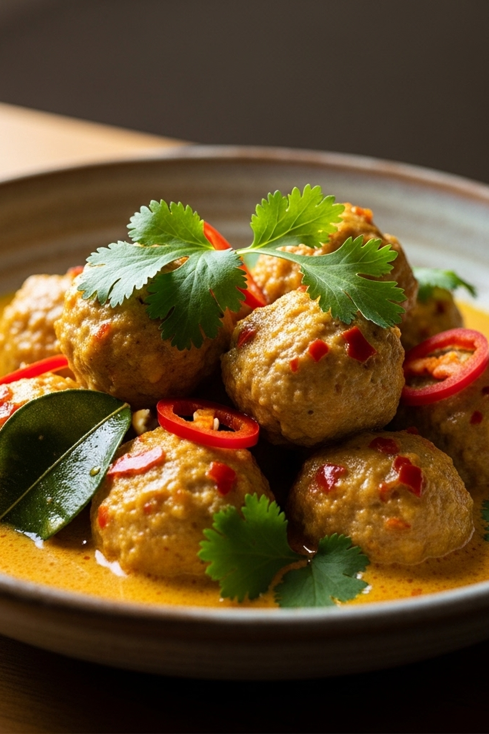 Thailändische Hähnchenfleischbällchen in Kokos-Curry image 2