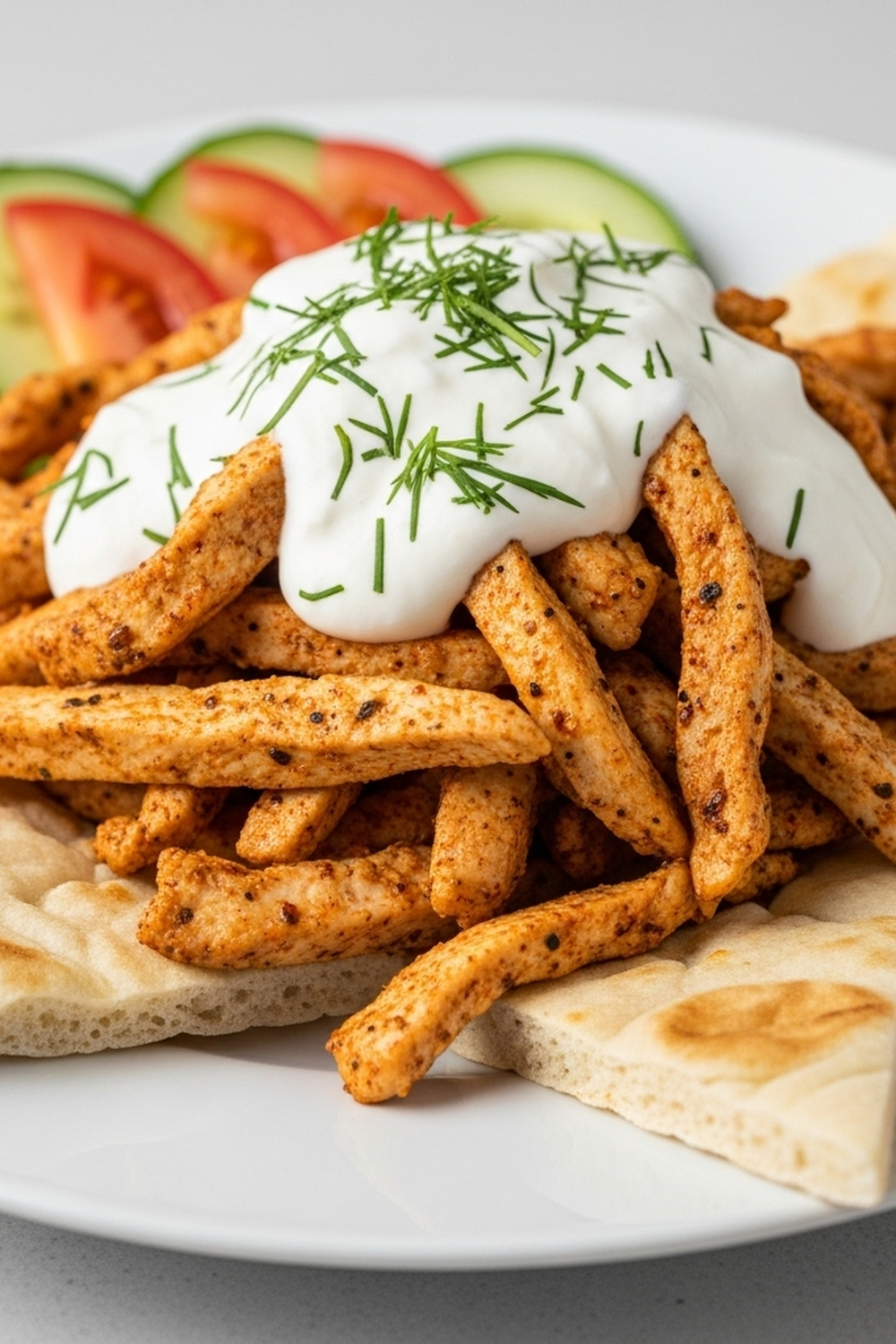 Einfaches Hähnchen-Gyros in cremiger Sauerrahmsauce image 2