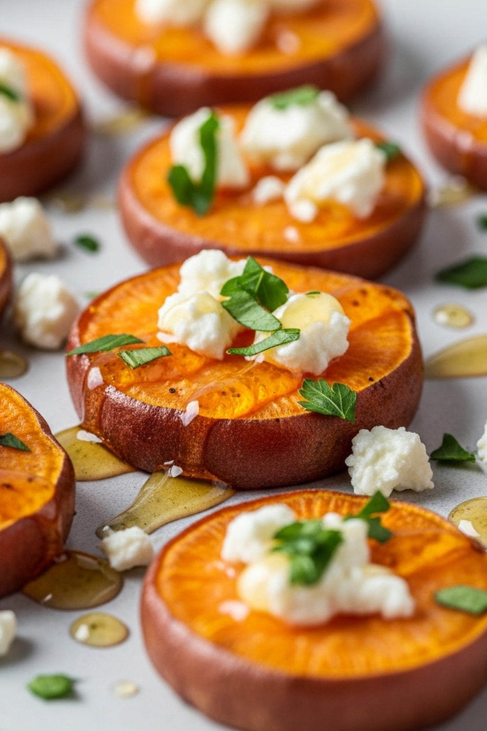 Gebratene Süßkartoffelscheiben mit Honig und Feta image 2