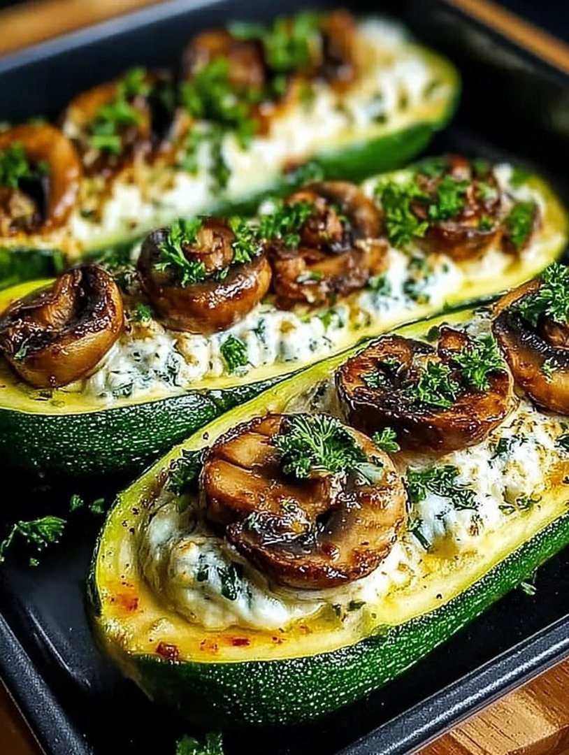 Gefüllte Zucchini mit Cturkey hampignons image 2