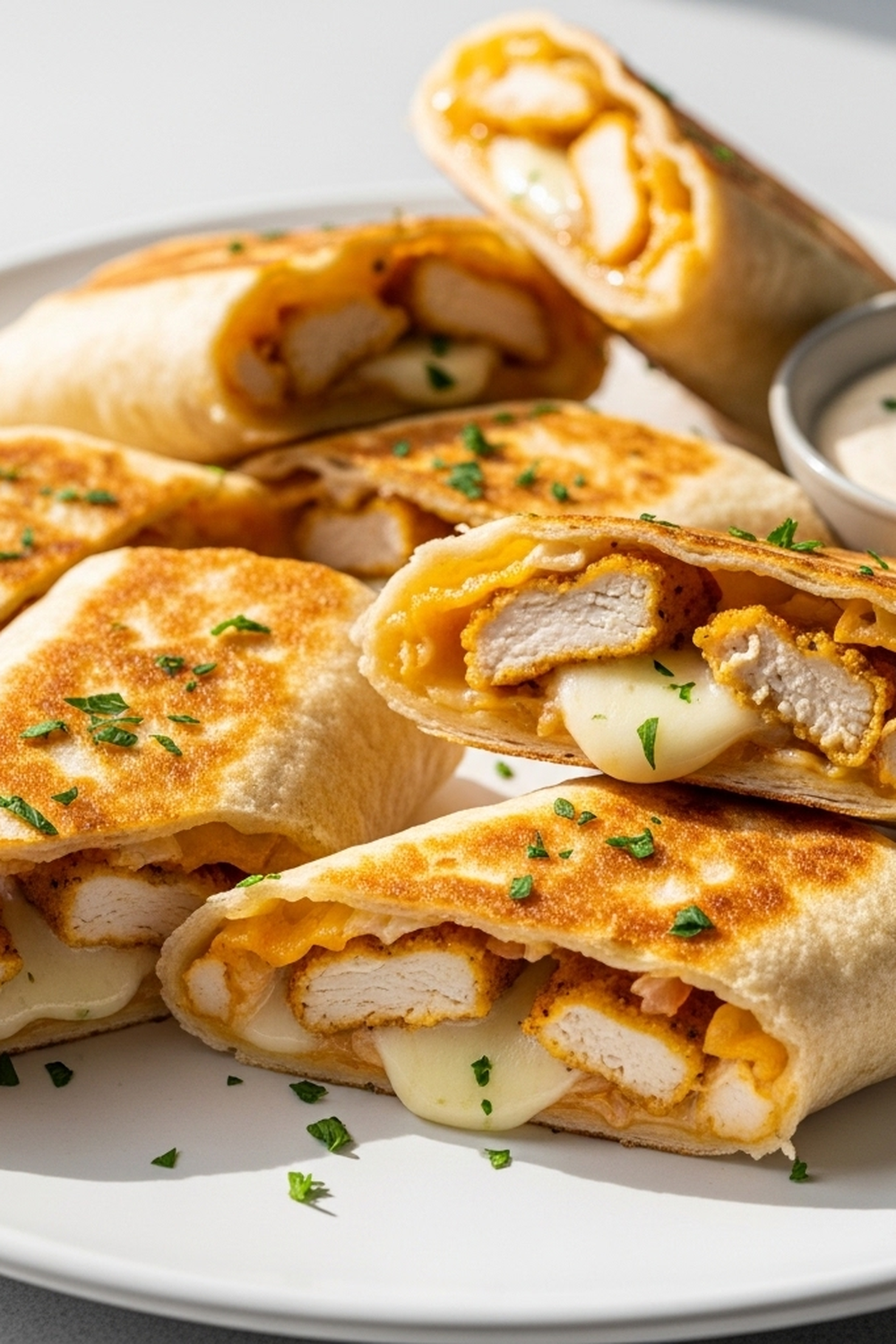 Knusprige Hähnchen-Mozzarella-Wraps aus dem Airfryer image 2