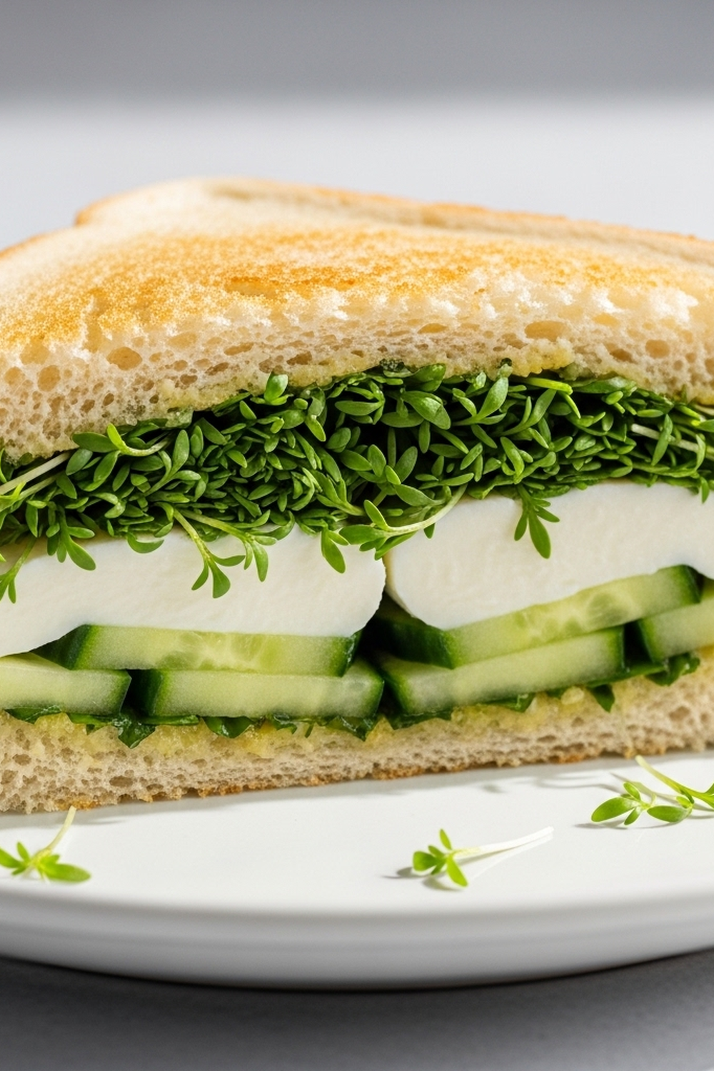 Mozzarella-Gurken-Sandwich mit Kresse – Frisch, leicht und voll im Geschmack! image 2