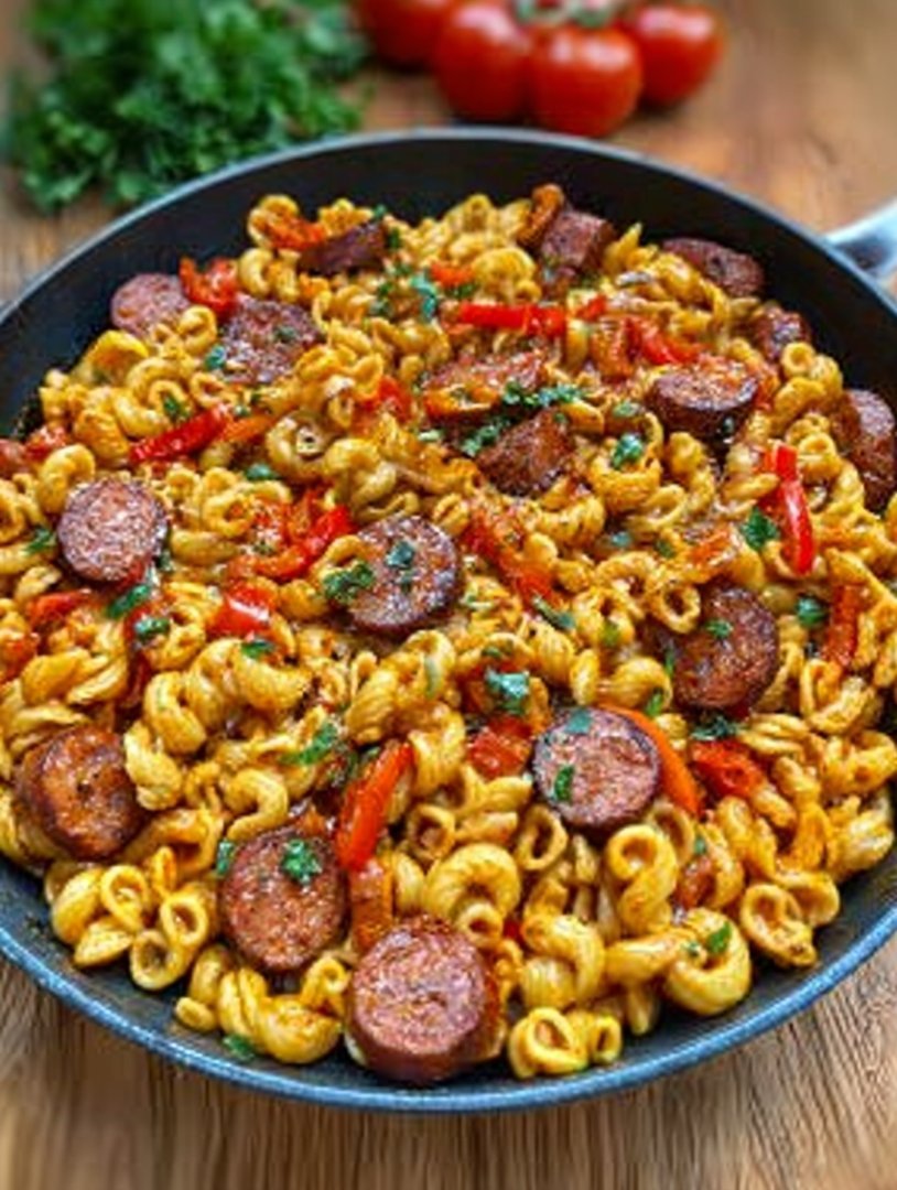 One-Pot Pasta mit Krakauer und Paprika image 2