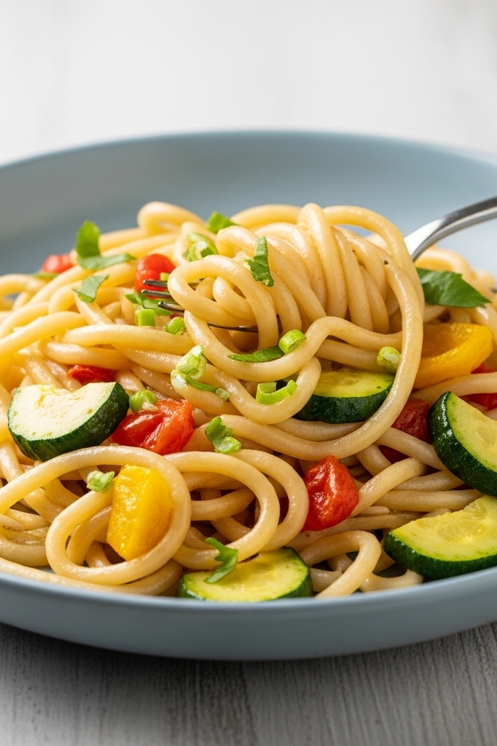 Udon Nudeln mit Erdnusssauce und Gemüse image 2